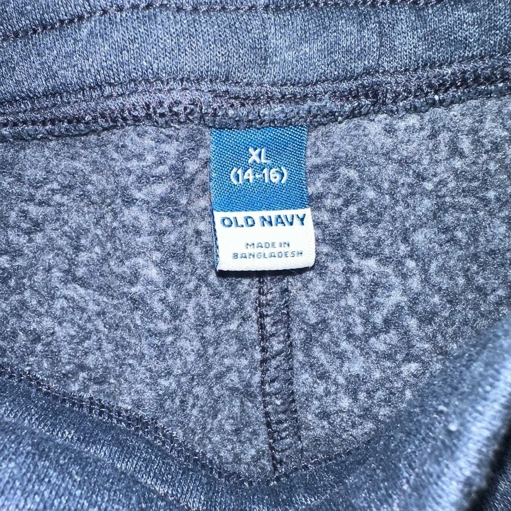 Old Navy Sweatpants Boys XL Black Fleece‎ Regular Fit Elastic Waist Tapered Leg